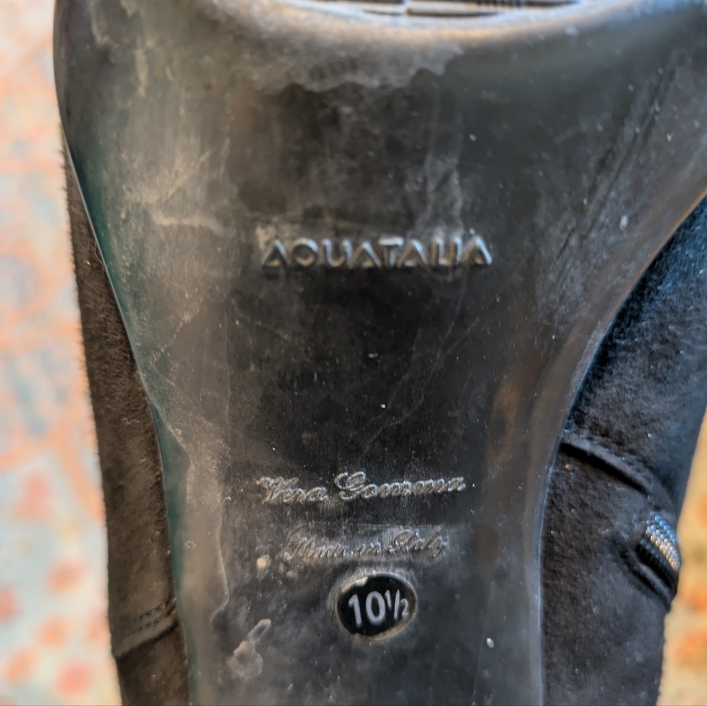 Aquatalia Black Suede Knee High Boot Size 10.5 - Picture 7 of 7